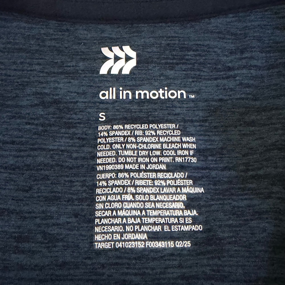 All in Motion Mens Soft Stretch T-Shirt Blue Heather S Quick Dry UPF 50+ P6R576 - Picture 3 of 12